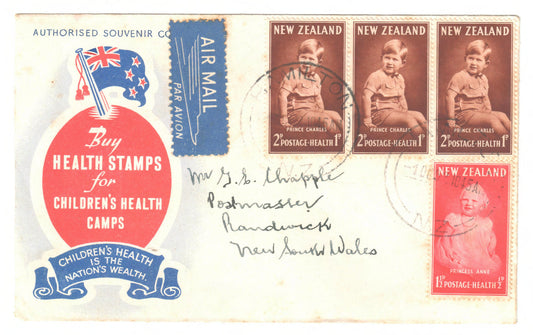 New Zealand 1952 Childrens Health Camps Hand Stamped FDC