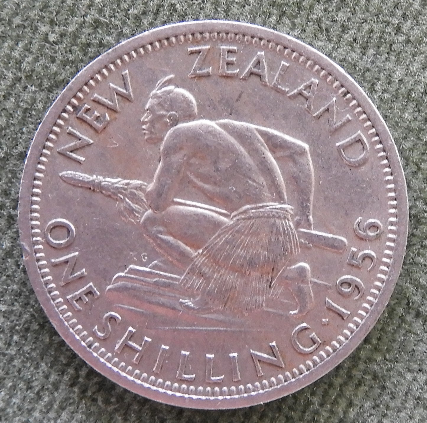 New Zealand 1956 Shilling Queen Elizabeth II Coin