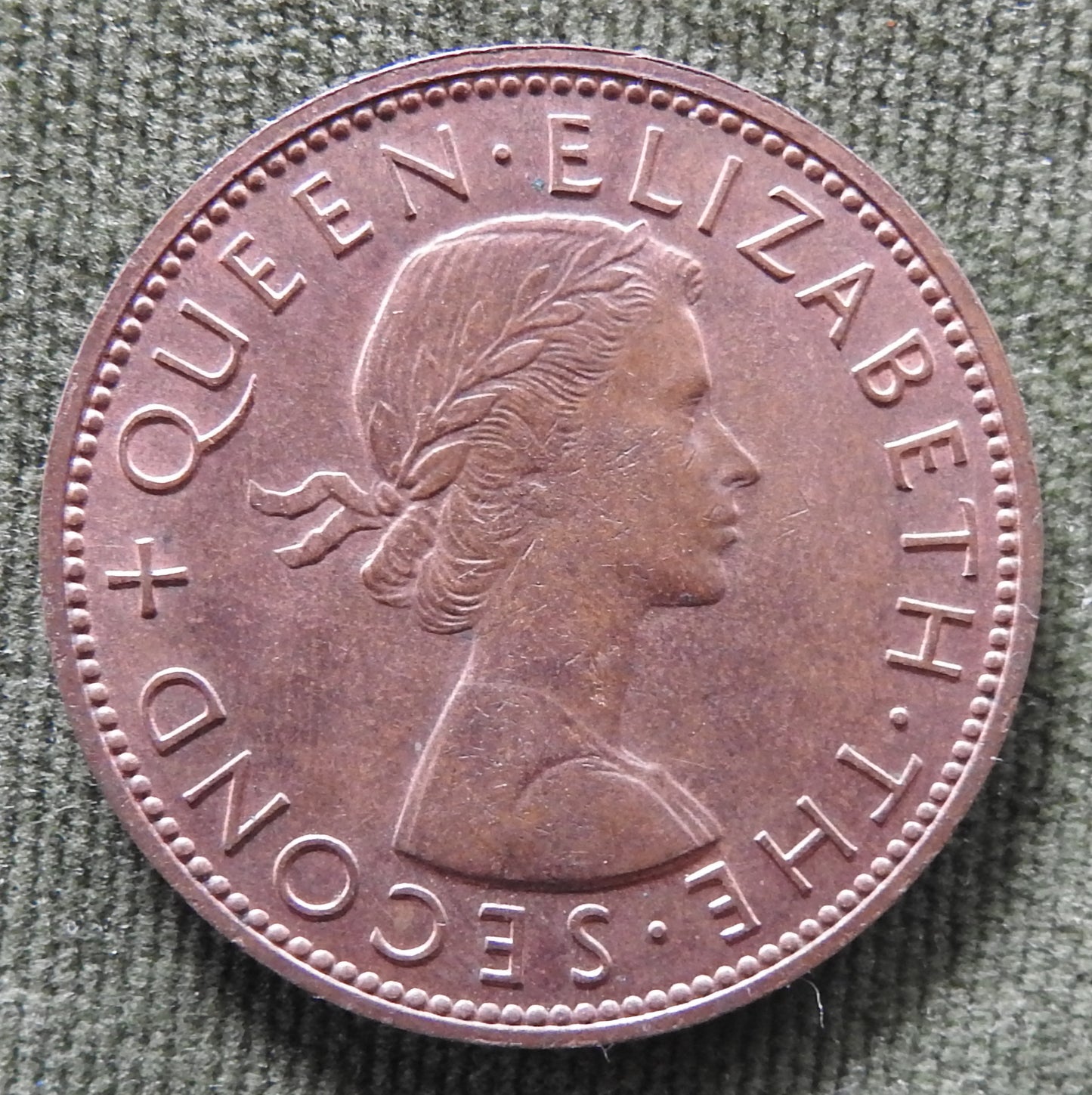 New Zealand 1957 Penny Queen Elizabeth II Coin