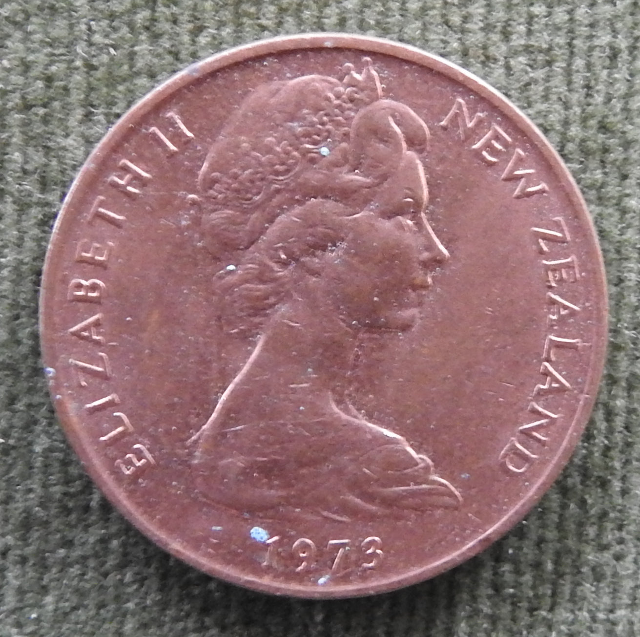New Zealand 1973 2 Cent Queen Elizabeth II Coin