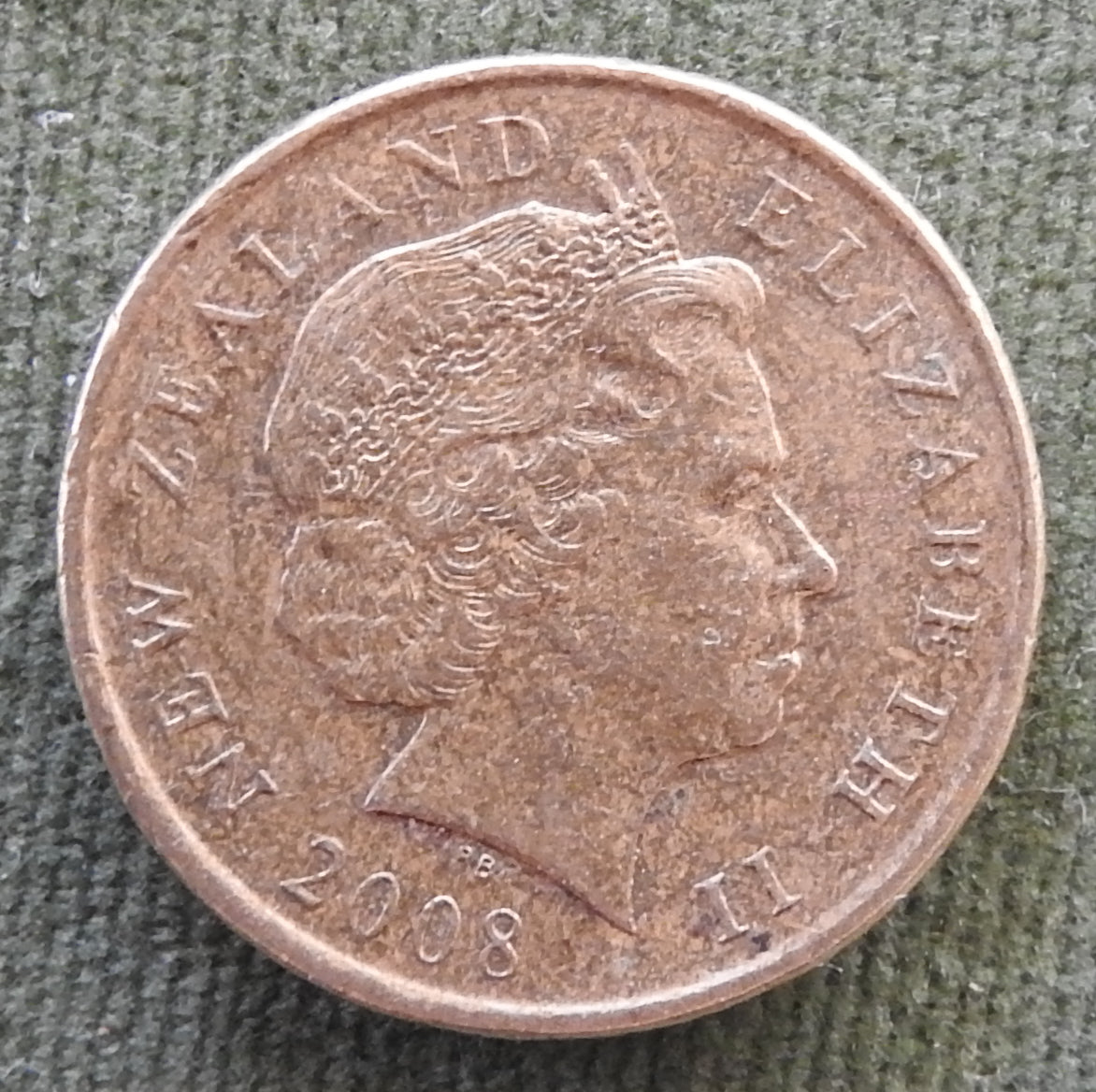 New Zealand 2008 1 Dollar Queen Elizabeth II Coin