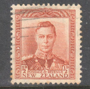New Zealand 1938 1/2d Brown Orange King George VI Stamp Perf: 14-13.5