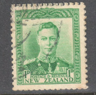 New Zealand 1938 1d Green King George VI Stamp Perf: 14-13.5
