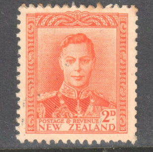 New Zealand 1938 2d Orange King George VI Stamp Perf: 14-13.5