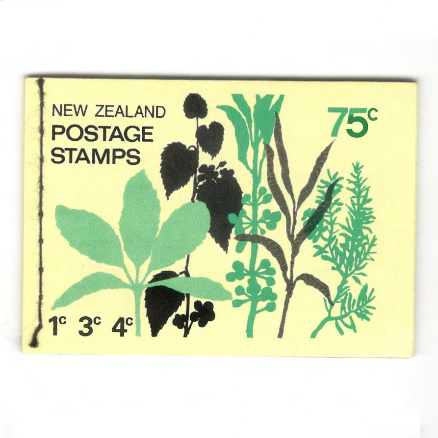 New Zealand 1974 1 3 & 4 Cent Butterflys & Moths Stamp Booklet Of 21 Stamps $0.75