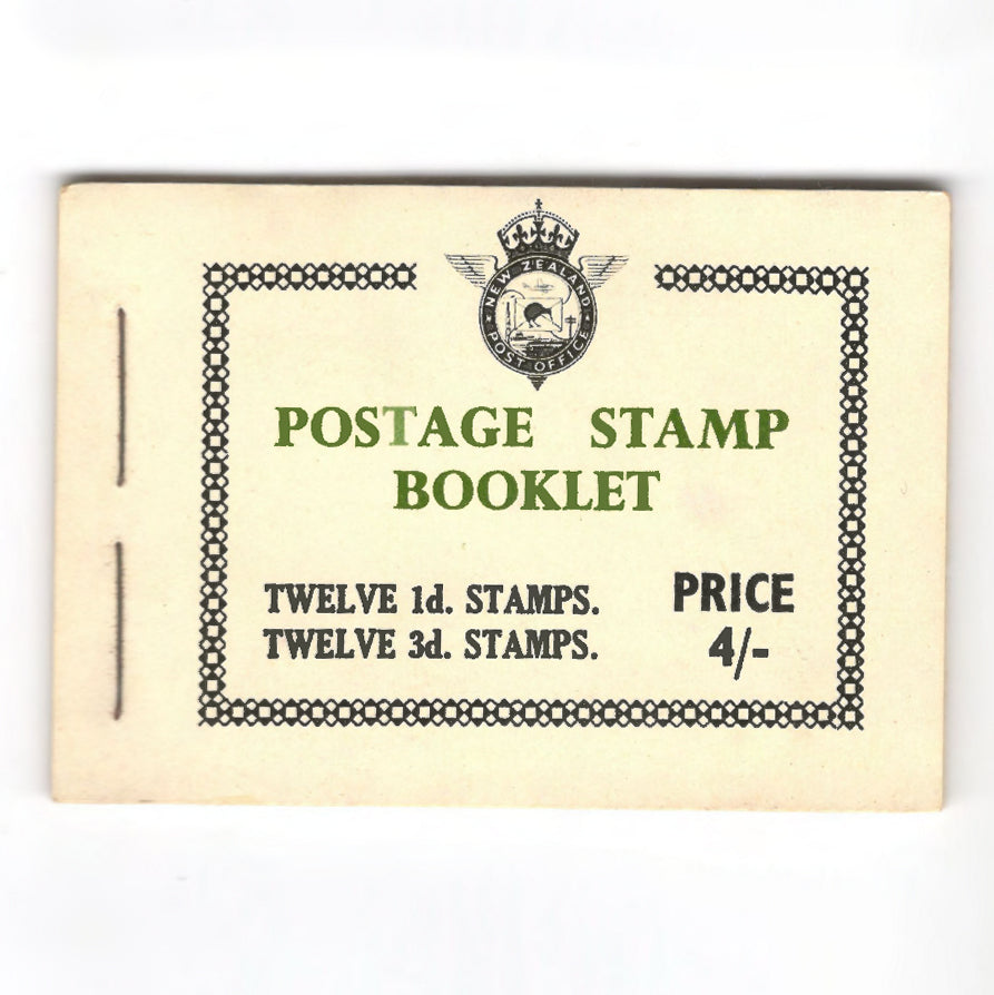 New Zealand 1953 1d & 3d QEII Stamp Booklet Of 24 Stamps 4/-