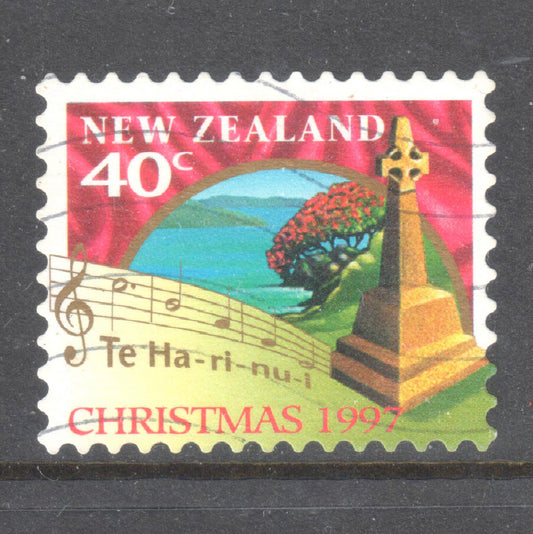 New Zealand 1997 40 Cent Multicoloured Christmas Stamp - Perfin: