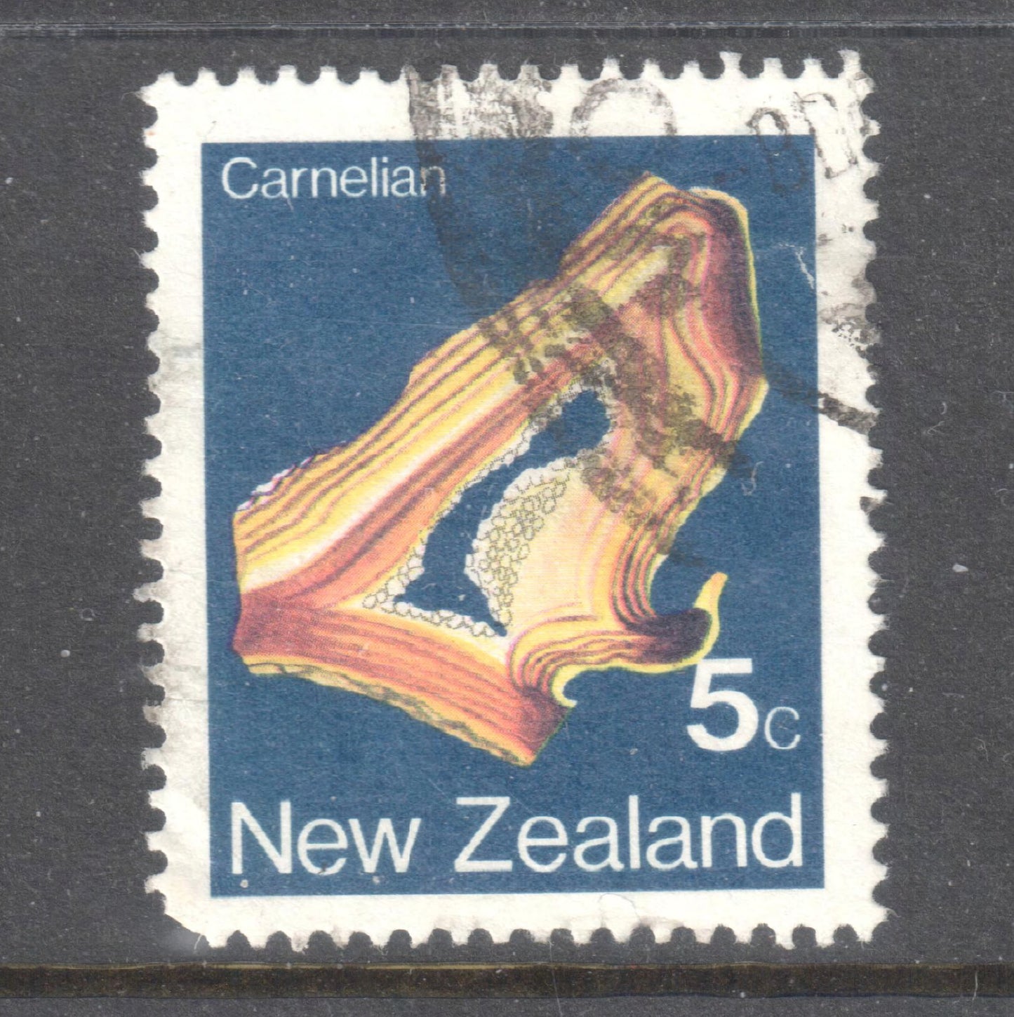 New Zealand 1982 50 Cent Multicoloured Minerals Stamp - Perfin:14.5x14