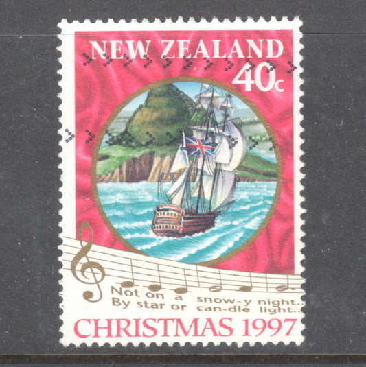 New Zealand 1997 40 Cent Multicoloured Christmas Stamp - Perfin:14