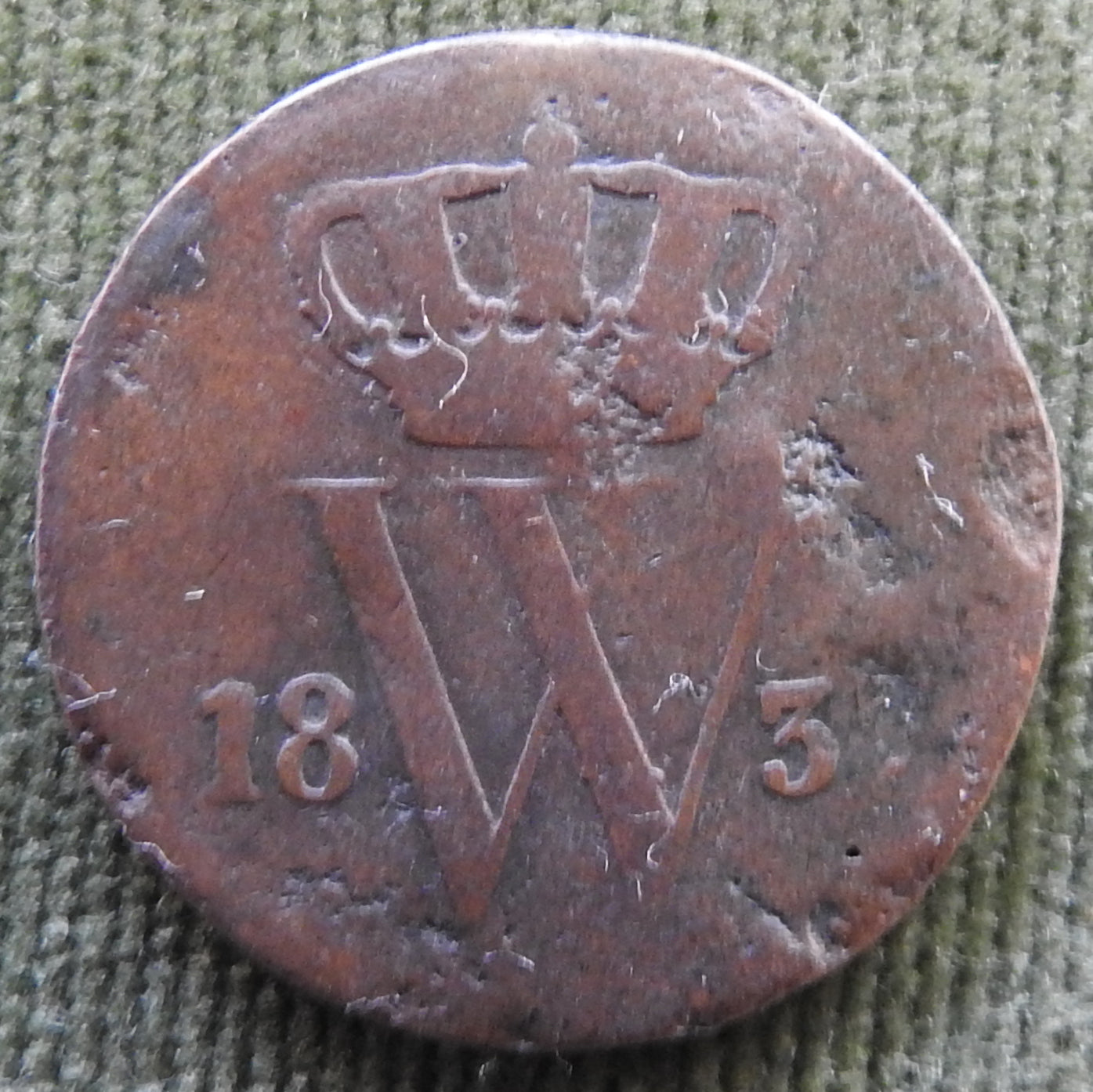 Netherlands 1837 1 Cent King Willem I Coin - Circulated