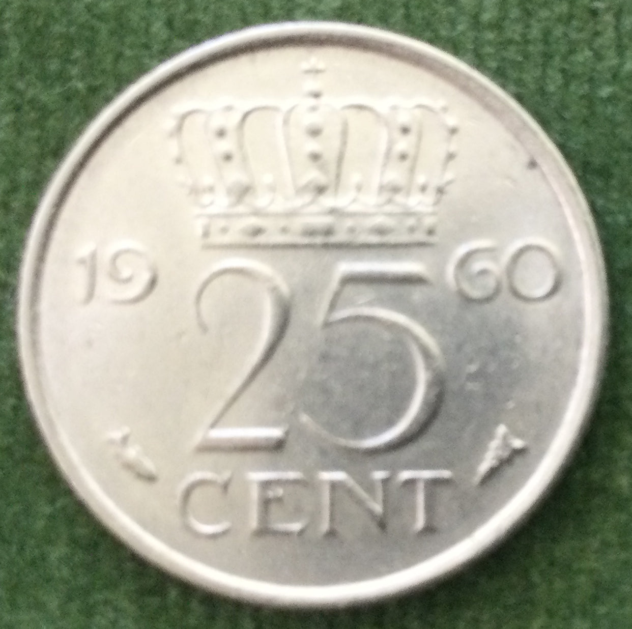 Netherlands 1960 25 Cent Juliana Coin