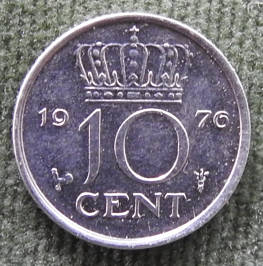 Netherlands 1976 10 Cent Juliana Coin