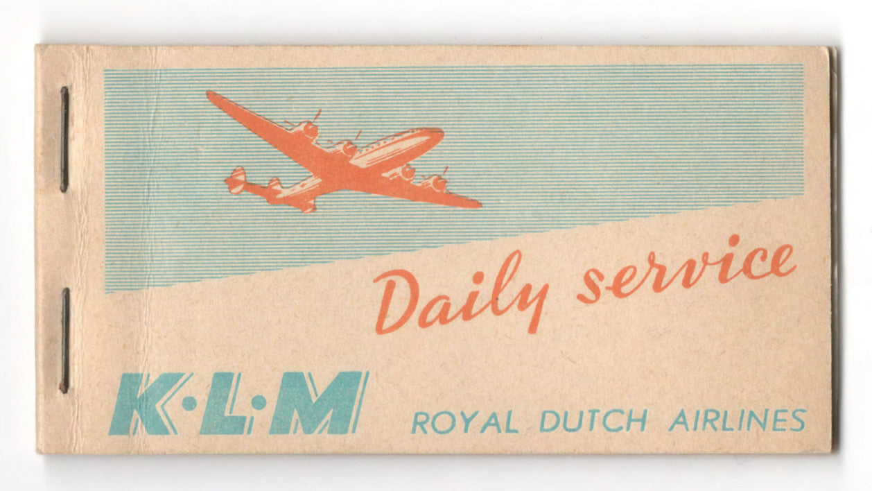 KLM Royal Dutch Airlines 1978 Stamp Booklet Of 8 Airmail Stamps (Stamps Missing)