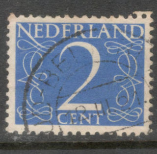 Dutch Netherlands 1946 -1969 2 Cent Blue New Daily Numeral Stamp - Perfin: 12.5x13.5
