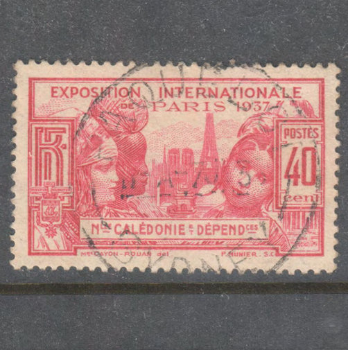 French New Caledonia 1937 40 Centimes Carmine Rose World Exhibition Paris Stamp - Perf: 13