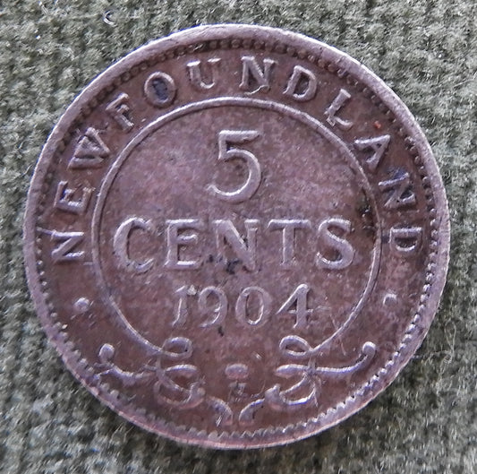 Newfoundland 1904 5 Cent Coin King Edward VII