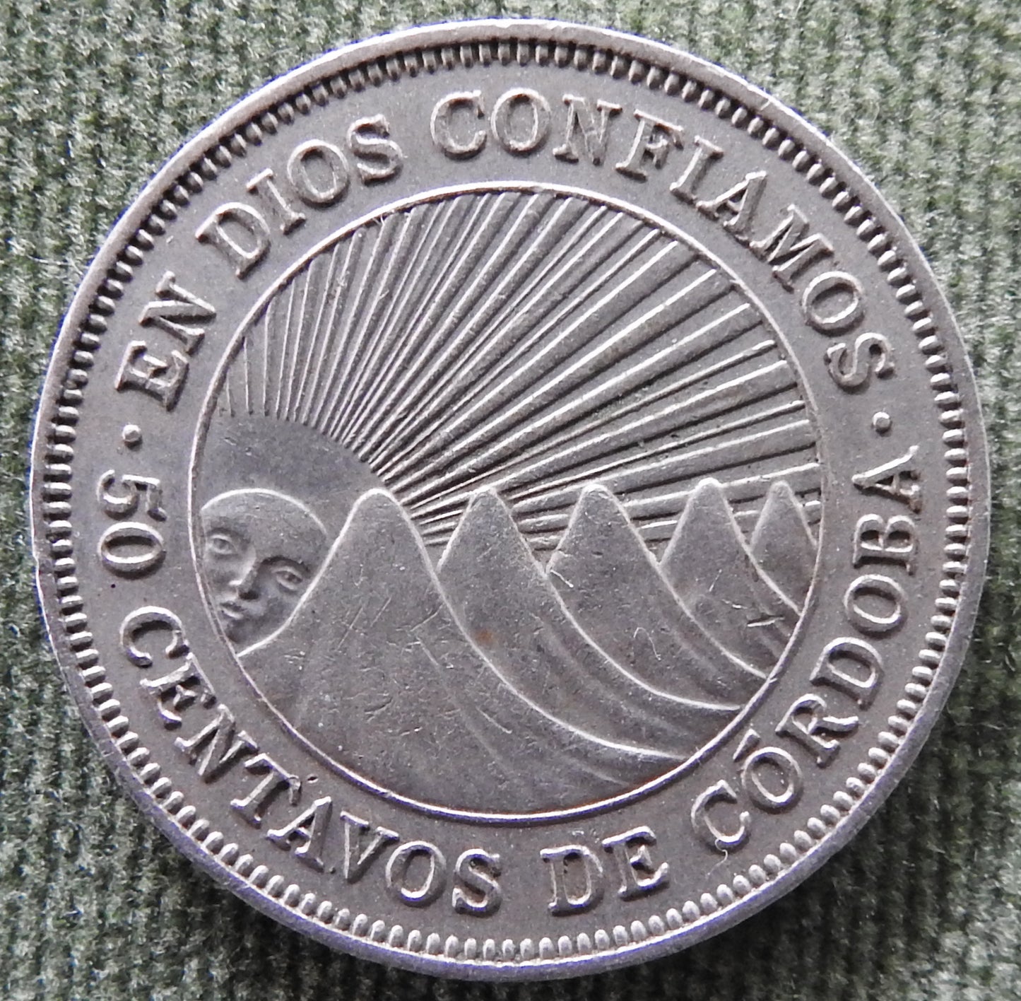Nicaragua 1952 50 Centavos Coin Francisco Hernandez de Cordoba