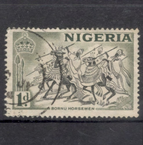 Nigeria 1953 1d Olive Green Black Local Motives Stamp