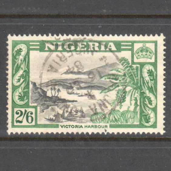 Nigeria 1953 2/6d Green Black Local Motives Stamp - Perf: 14