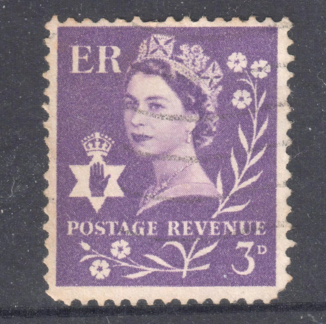 Ireland Eire 1958 3 Pence Violet QEII Definitive - Perfin:15x14