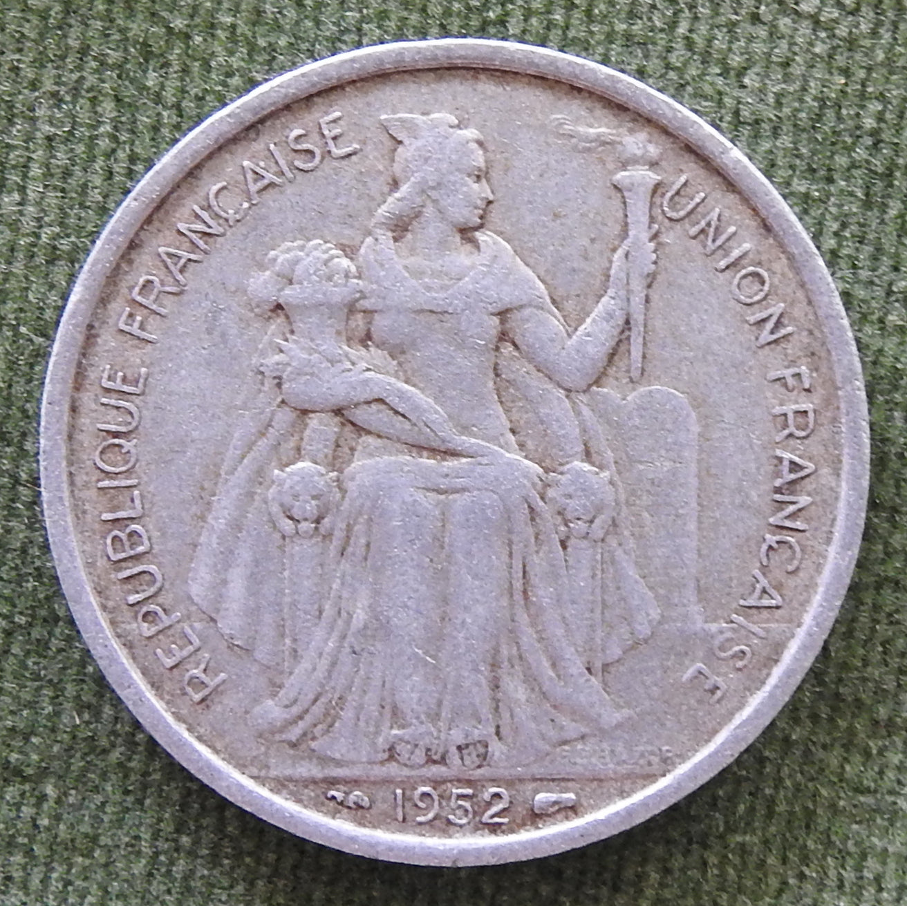 French Oceania 1952 5 Franc Coin