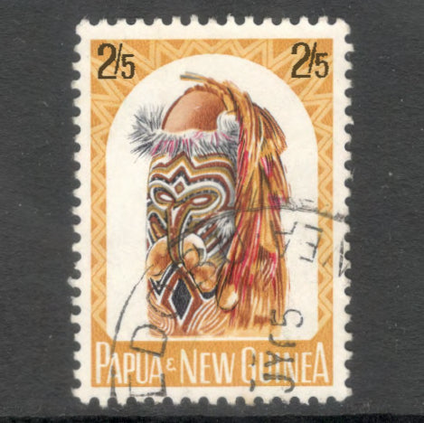 New Guinea PNG 1964 2/5d Multicoloured Native Artifacts Stamp