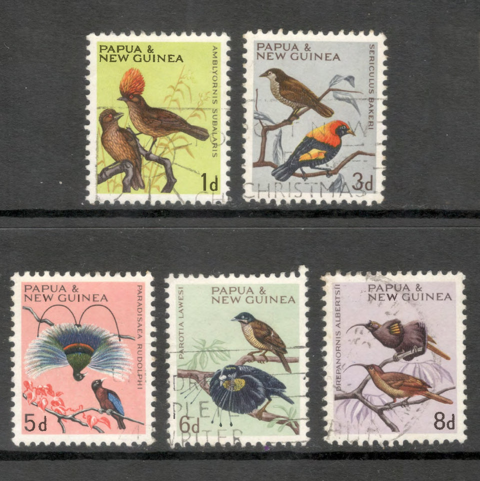 New Guinea PNG 1964 - 1965 Multicoloured Birds Stamp Set of 5 Stamps