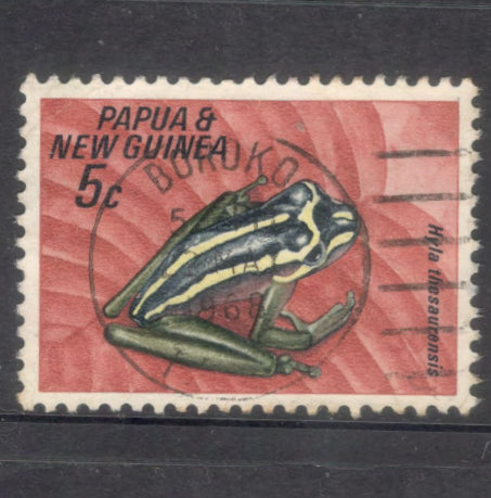 New Guinea PNG 1968 5 Cent Fauna Conservation Frogs Multicoloured Stamp