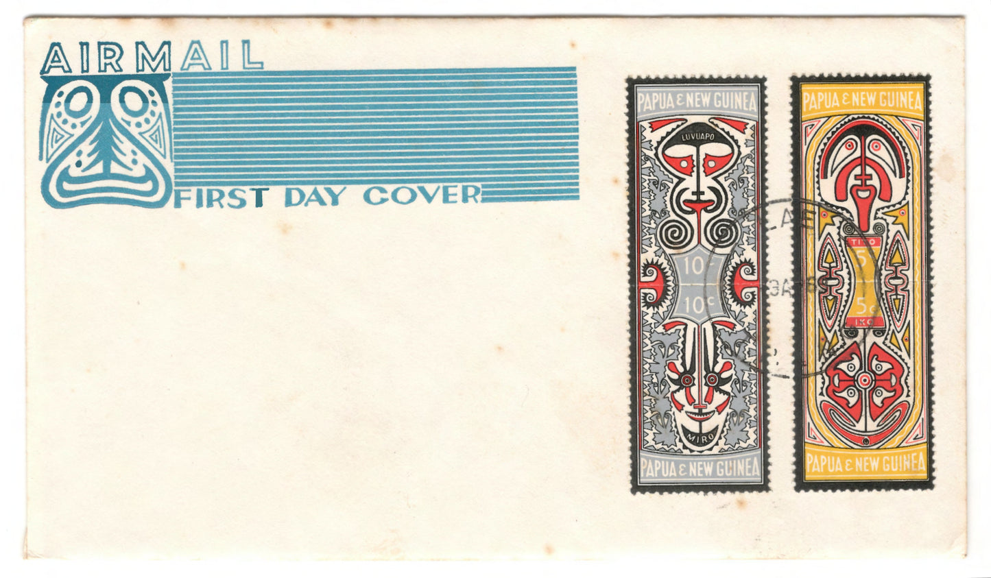 New Guinea PNG 1969 Folklore Elema Art Set Lae First Day Cover FDC
