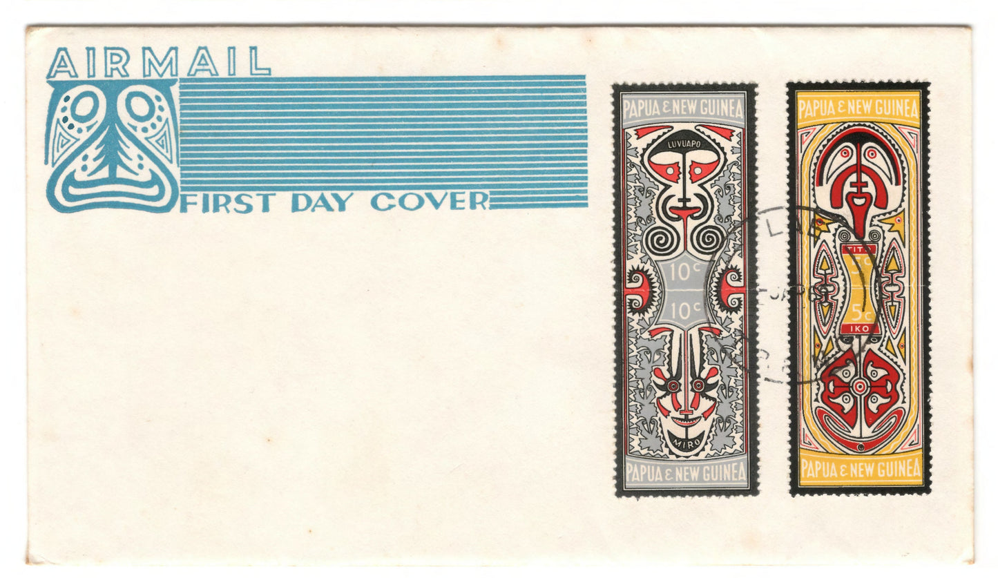 New Guinea PNG 1969 Folklore Elema Art Set Lae First Day Cover FDC