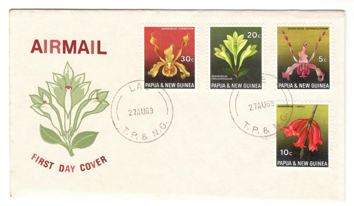 New Guinea PNG 1969 Orchids Lae First Day Cover FDC