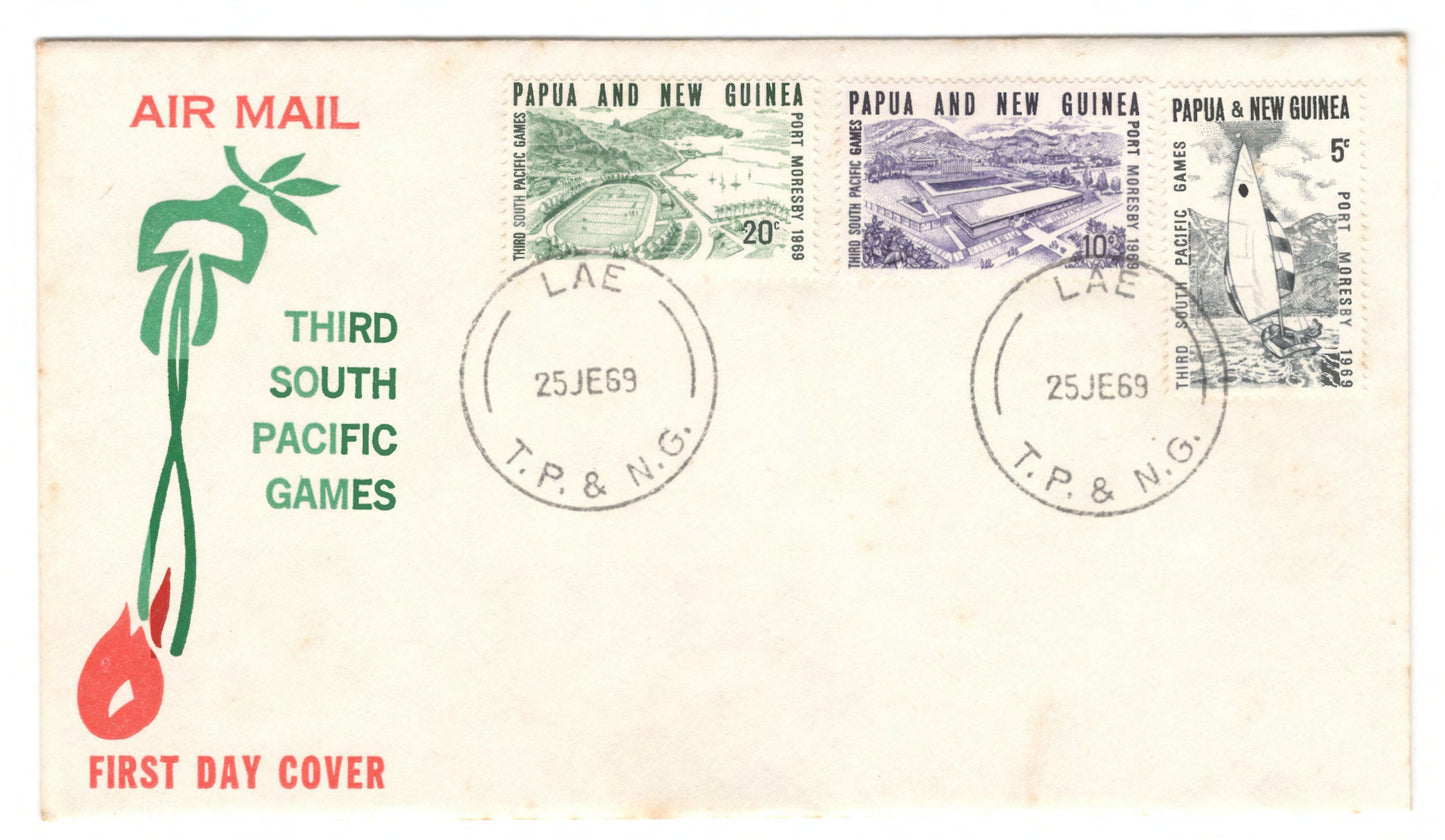 New Guinea PNG 1969 3rd Anniversary of the South Pacific Games Lae First Day Cover FDC