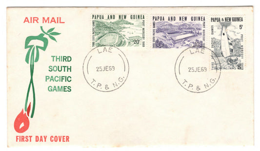 New Guinea PNG 1969 3rd Anniversary of the South Pacific Games Lae First Day Cover FDC