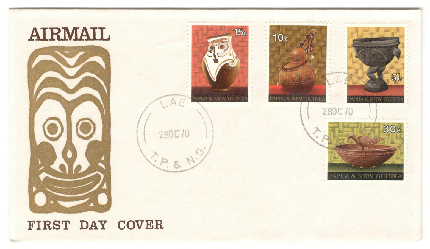 New Guinea PNG 1970 Native Artifacts First Day Cover FDC
