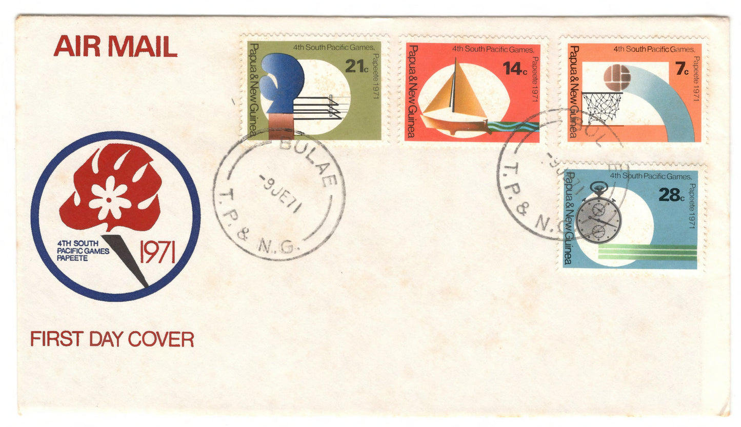 New Guinea PNG 1971 4th Anniversary of the South Pacific Games Papeete First Day Cover FDC