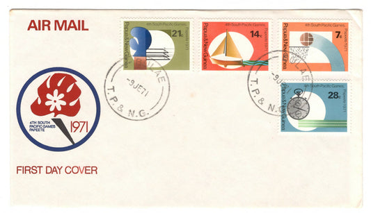 New Guinea PNG 1971 4th Anniversary of the South Pacific Games Papeete First Day Cover FDC