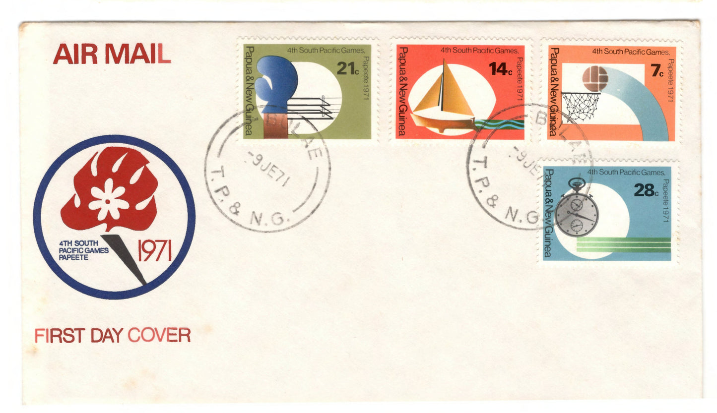 New Guinea PNG 1971 4th Anniversary of the South Pacific Games Papeete First Day Cover FDC