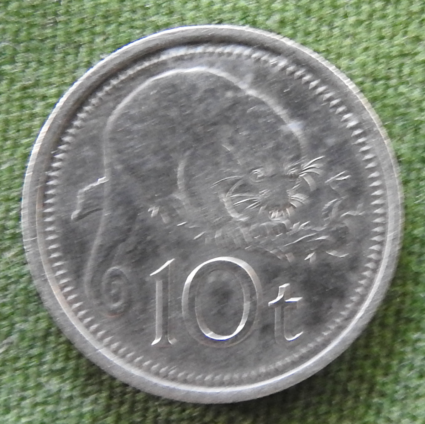 New Guinea 1975 10 Toea Spotted Cuscus Coin