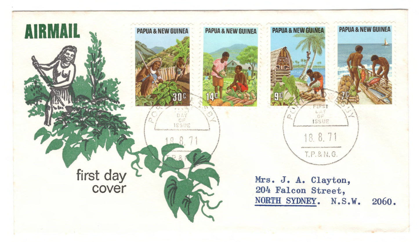 New Guinea PNG 1971 Primary Industries First Day Cover FDC
