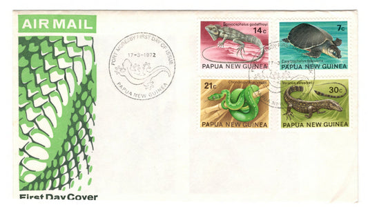 New Guinea PNG 1972 Fauna Conservation Reptiles First Day Cover FDC