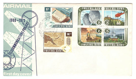 New Guinea PNG 1973 Completion of Telecommunications Project First Day Cover FDC