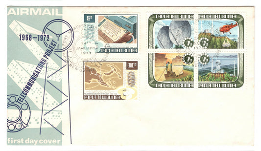 New Guinea PNG 1973 Completion of Telecommunications Project First Day Cover FDC