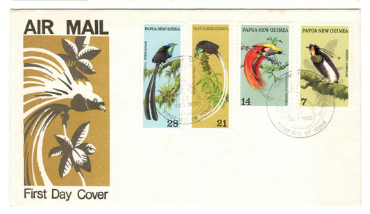 New Guinea PNG 1973 Birds of Paradise First Day Cover FDC