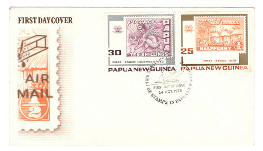 New Guinea PNG 1973 75th Anniversary of Papua New Guinea Stamps First Day Cover FDC