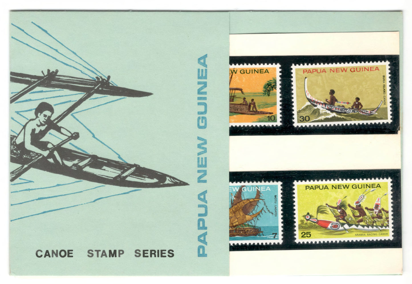New Guinea PNG 1975 Canoe Stamp Series Stamp Pack of 4 Stamps