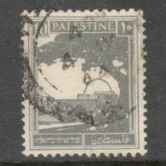 Palestine British 1927 - 1942 10 Milliemes Grey Rachel's Tomb Stamp - Perf: 13.5x14.5
