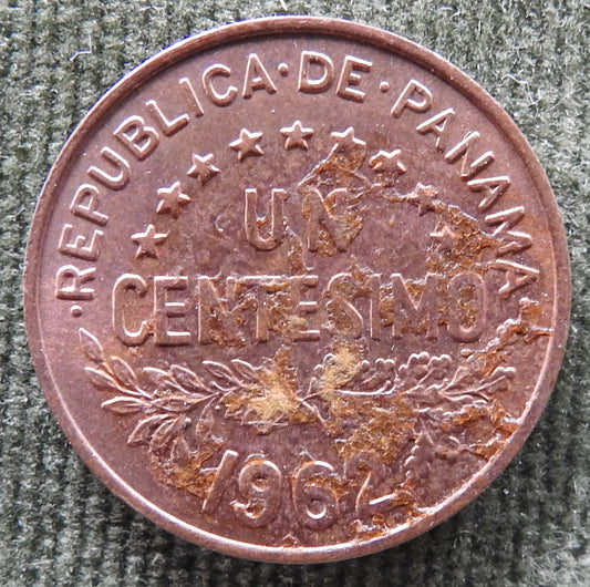 Panama 1962 1 Centesimo Coin Bust Of Chief Urraca