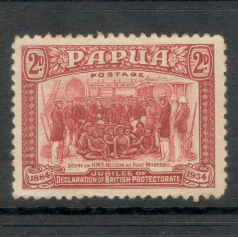 Papua 1934 2d Brownish Carmine 50th Anniversary of British Protectorate Stamp
