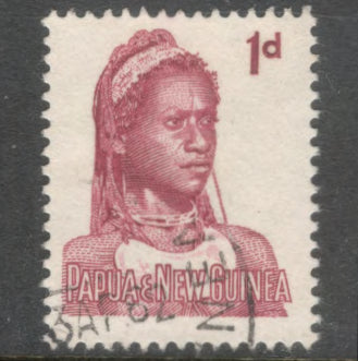 New Guinea PNG 1961 - 1963 1d 1 Penny Brown Carmine Local Motives Stamp