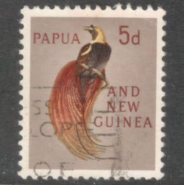 New Guinea PNG 1961 - 1963 5d 5 Pence Multicoloured Birds Paradisaea Apoda Raggiana Stamp